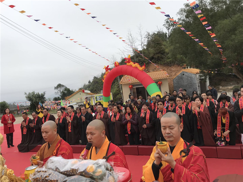 欣逢盛世 广东河源紫金县秋江观音寺观音殿奠基