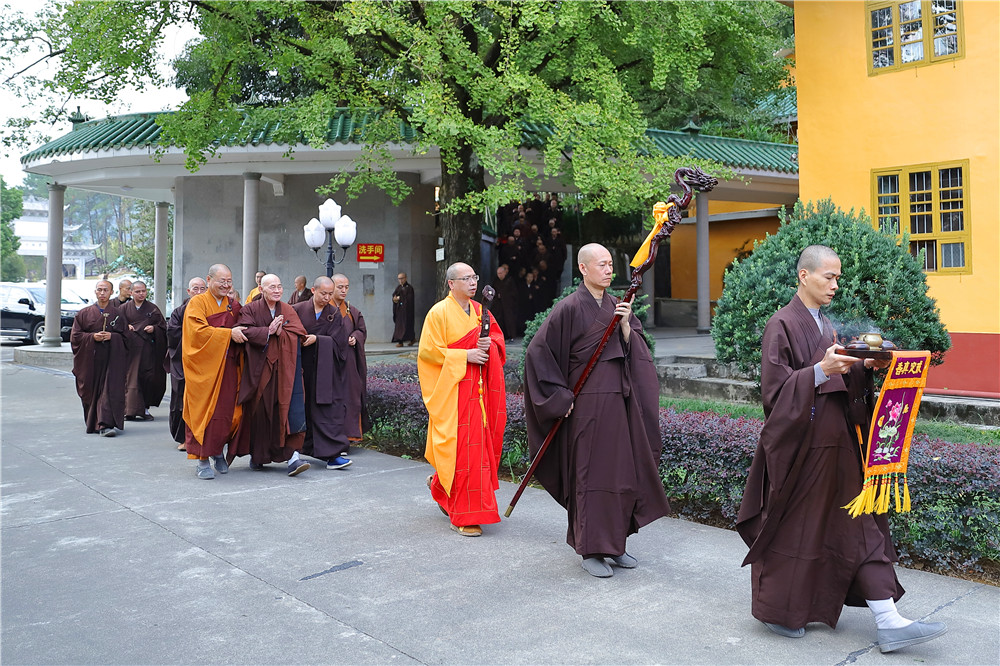 桐柏山清泉禅寺印生法师关期圆满 云门寺方丈明向大和尚主持出关仪式