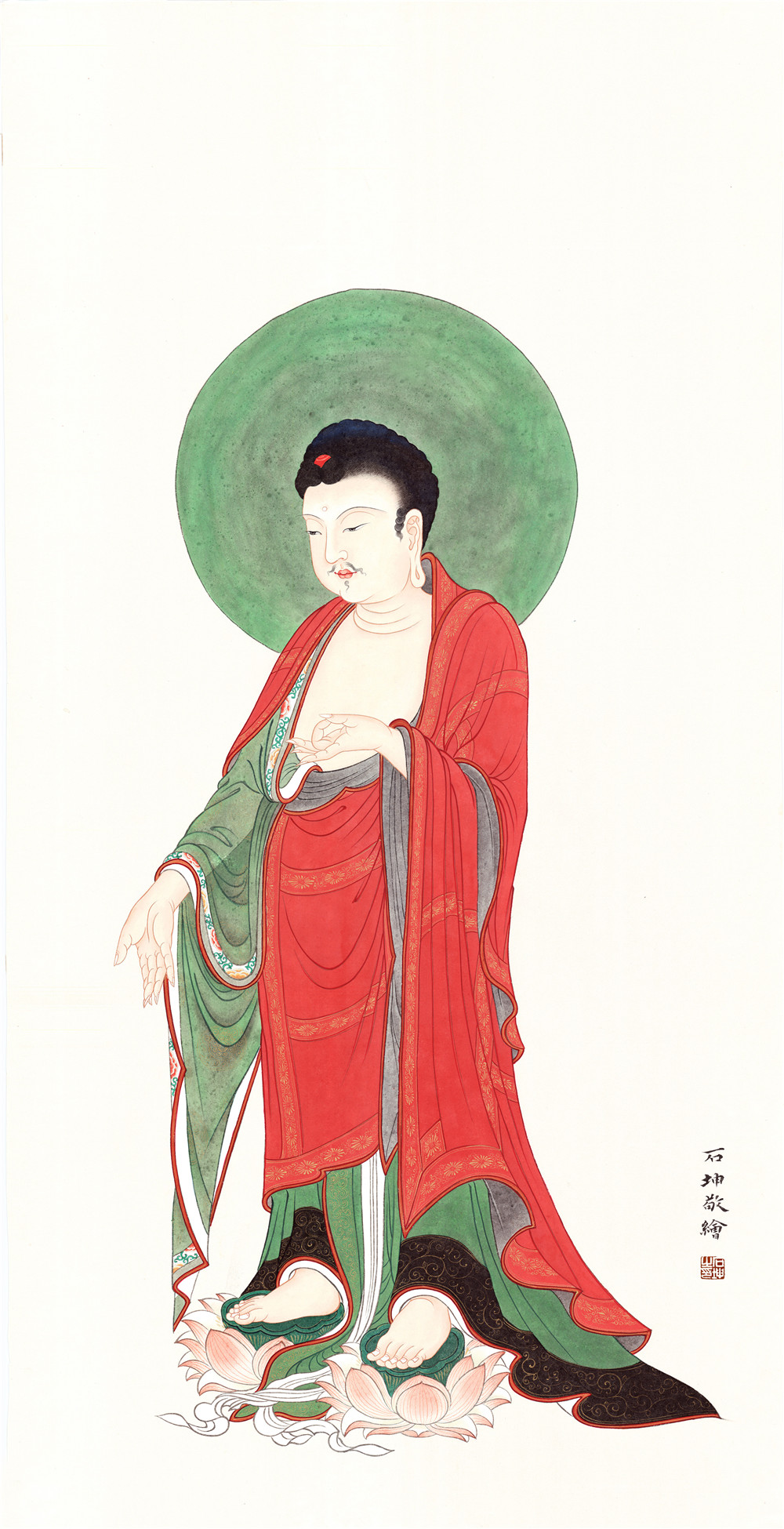 书画欣赏 | 千祥云集——艺术家石坤居士的佛画世界（多图）