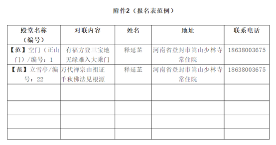 中国嵩山少林寺  辛丑年春联征集启事