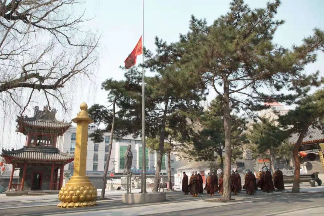 菩萨垂泪 春风含悲|吉林省全省佛教活动场所降半旗志哀