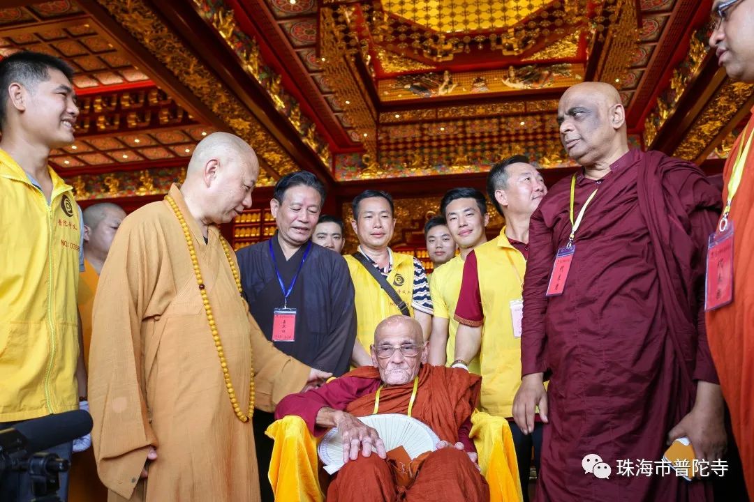 珠海普陀寺举行斯里兰卡罗曼那派僧王纳帕纳·普勒马西里长老追思法会 明生大和尚主法寄哀思