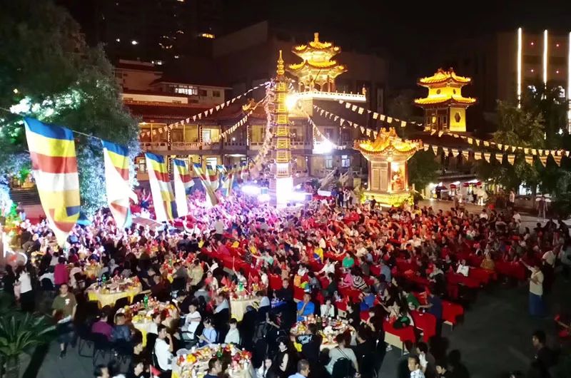 法会现场 | 荐福观音寺举行月光菩萨圣诞拜月道场暨普茶仪式